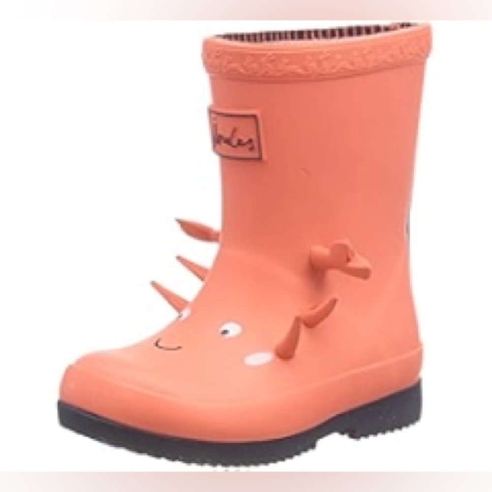 Size 10 Toddler Joules Kids Coral Rain Boots with Fun Spikes